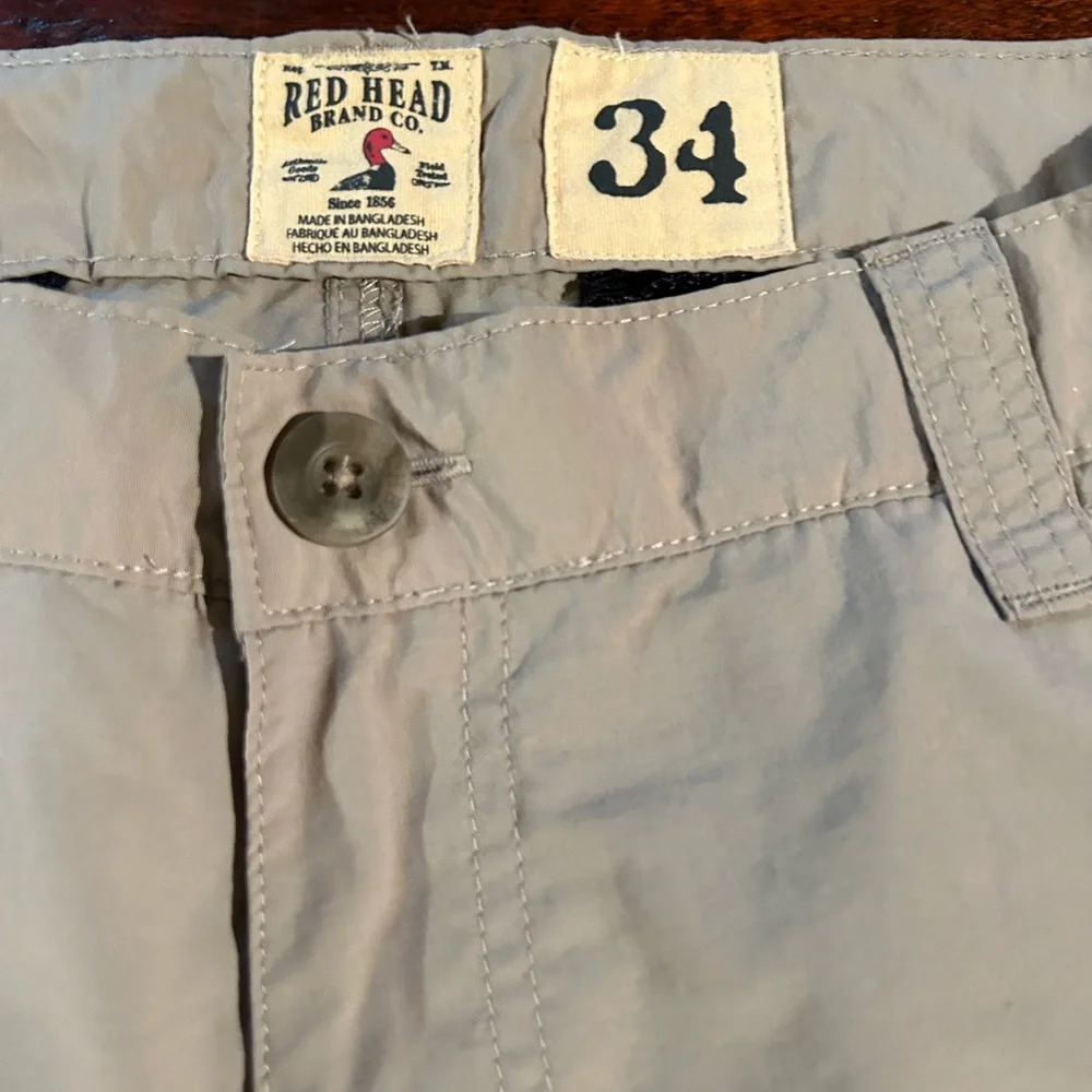 REDHEAD  BRAND Mens shorts size 34. 1 zip back pocket 1 zip side pocket - Picture 6 of 6